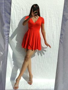 Chic A line Wrap Mini Dress