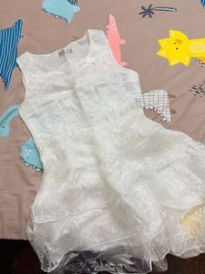 White Layered Party Dress