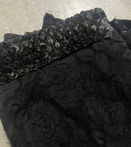 black lacy sequin tube top y2k