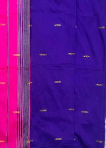 Purple &amp; Pink Banarsi Cotton Silk Saree