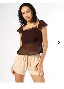 Chic Black Ruffle Sleeve Top