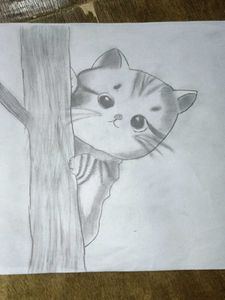 Cute Cat Pencil Sketch