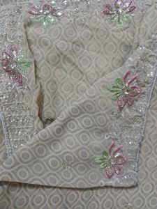 Beautiful Saree with ambroidery work and sequin at
