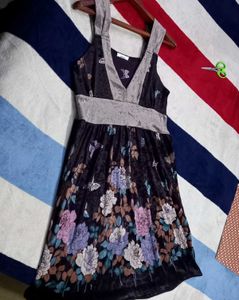 34 Bust Floral Printed Velvet Dress