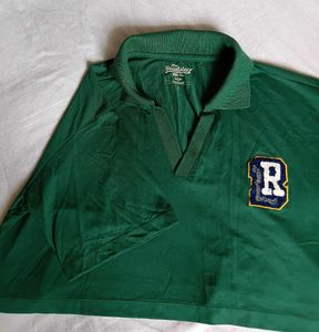 Green Cropped Polo Shirt