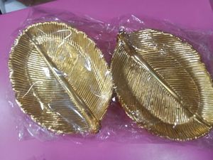 Golden Leaf Plate - 12 Piece