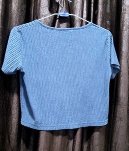Cute Blue Button Top