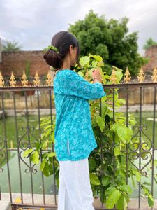 Women Short Kurti Aqua Blue 💙