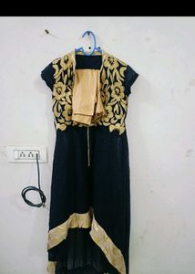 Black Party Wear Up N Down Kurts Set