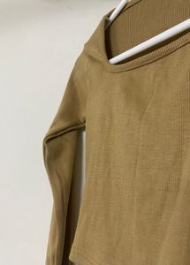 Beige Square Neck Top