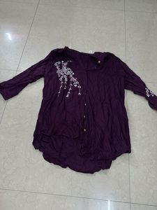 Embroidered Purple Top