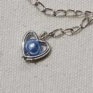 Blue Pearl Heart Charm Bracelet