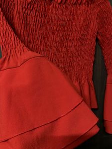 Red Off-Shoulder Blouse