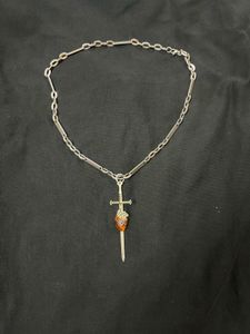 Sword Heart Silver Chain