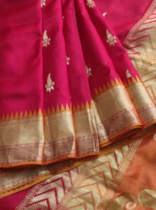 Red and gold kanchi silk Saree