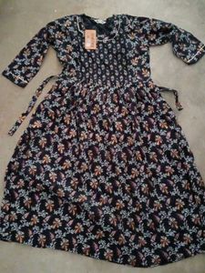 Floral Print Tie Waist Midi Dress