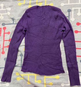 Stylish Purple Long Sleeve Top