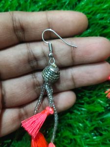 Bead And Tassel Earrings