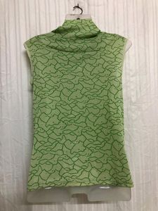 Green Card High Neck Sleeveless Top