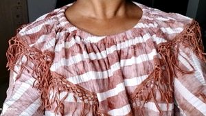 Striped Fringe Shawl