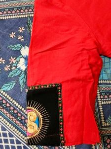 Red Embellished Top