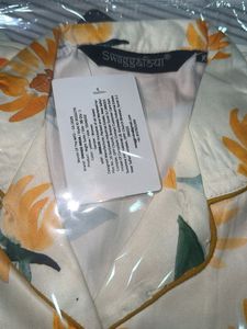 Floral Print Satin Pajama Set