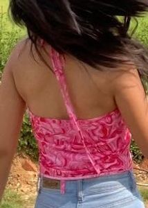Pink Swirl Halter Top