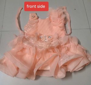 Peach Flower Girl Dress