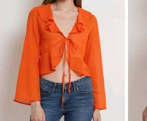 Orange Halter Neck Top