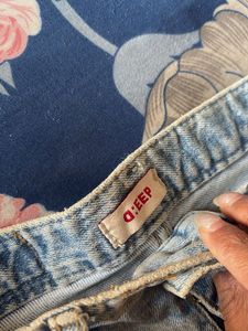 Distressed Denim Shorts