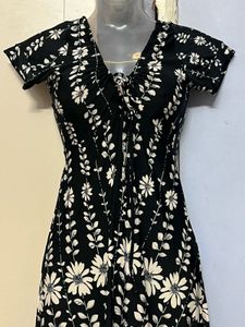 Pintrest Yk2 Floral Print Black Dress