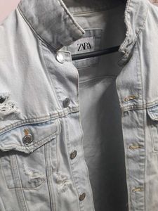 Zara Distressed Denim Jacket
