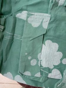 Green Floral Print Pure Cotton Kurta