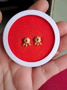 Gold-Plated Floral Stud Earrings