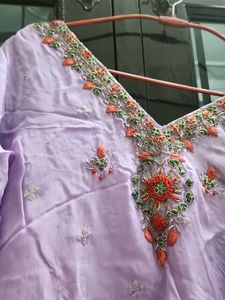 Lavender Embroidered Kurti