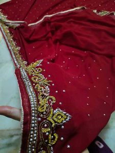 Maroon Daimond Work Saree With Blouse 🤩♥️
