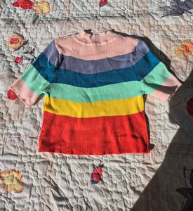 Rainbow Stripe Top For 12 To 16 Yr