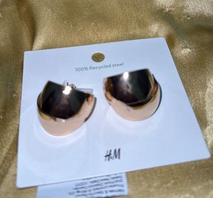 H&M New Rose Gold Chunky Hoop Earrings
