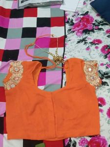 heavy mirror work saree