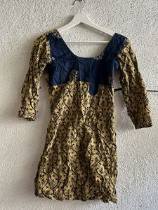 Kurti Set-Beautiful BlueCream With Chudidar