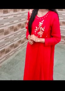 Side Cut Kurti With Plazo Pant And Dupatta