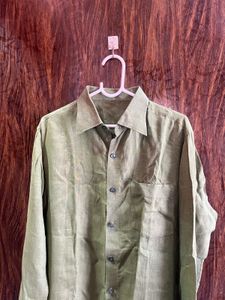 42/L Men Cotton Green Shirt