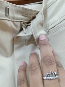 Beige Straight korean pants