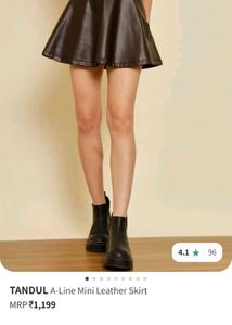 Chic Brown Faux Leather Skirt