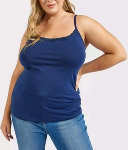 Blue Lace Trim Cami Top
