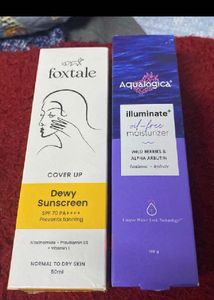 Foxtale Sunscreen & Aqualogica Moisturizer