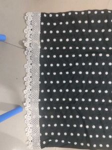 Black Polka Dot Dress with Lace Trim