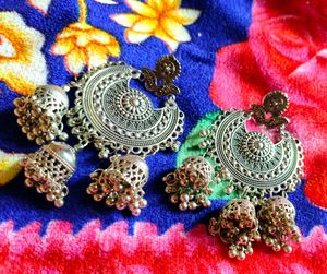 Silver Jhumka Earrings