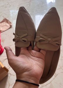 Beige Loafers with Bow Detail