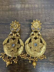 Gold Floral Drop Earrings